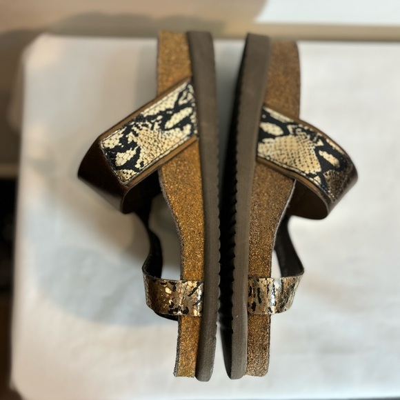 MEPHISTO Sz 37 Hubilia Sandals Toe Wrap Animal Print Smooth Leather Slip On - Picture 5 of 8